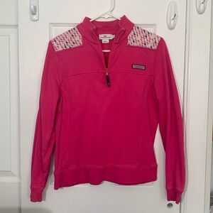 Vineyard Vines pink quarter zip pullover